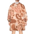 thumbnail image 2 of Brown and Pink Of Leopard Print Wearable Oversized Blanket,Wearable Blanket Hoodie for Adults,Cozy Hooded Blankets with Super Pockets,Super Warm Fuzzy Pullover for Women & Men, 2 of 6