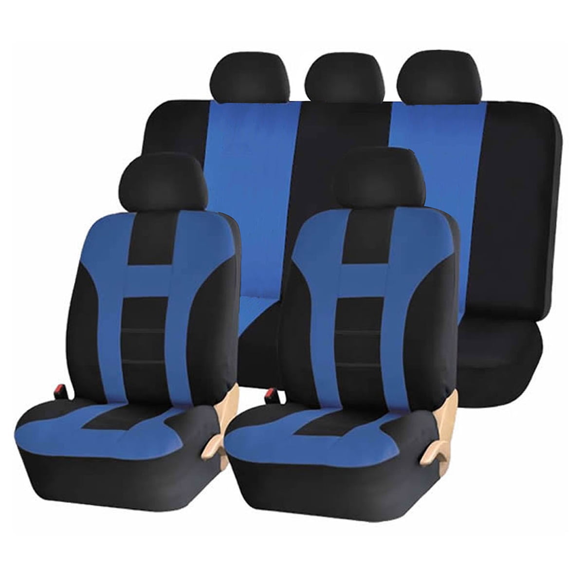 9Pieces Car Seat Covers Full Set Car Cushion Kits Unique Sporty Racing