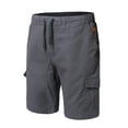 thumbnail image 3 of Abcnature Men's Athletic Shorts, Sports Gym Running Short Pants, Fashion Mens Casual Solid Pocket High Waist Loose Bandage Knee Lenght, Cargo Casual Hiking Shorts Gray S, 3 of 4