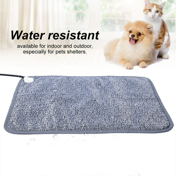 Tebru Pet Blanket Large Waterproof Heated Electric Blanket for Dogs & Cats, Gray