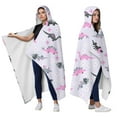 thumbnail image 2 of Wearable Blanket,LightPurple Dinosaurs Flowers Pattern Hooded Wearable Flannel Blanket for Adults & Teens,Winter Poncho Shawl Wrap Cape Cozy Anti-Pill,50"x60", 2 of 5
