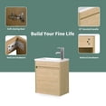 thumbnail image 2 of Leadbon 18 Inch Floating Bathroom Vanity, Light Teak, Single Sink, Wall Mounted Cabinet, 2 of 14