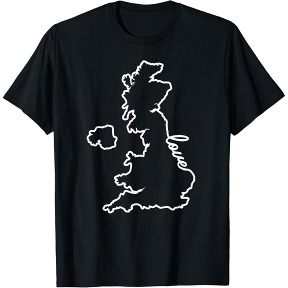 United Kingdom Great Britain Map Love T-Shirt