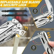 BIBURY Multitool Pliers, 31-in-1 Stainless Steel Multi Tool with Replaceable Wire Cutters and Saw, Foldable Heavy-duty Multitool Set with Scissors and Screwdriver for Hiking Camping Survival Repair