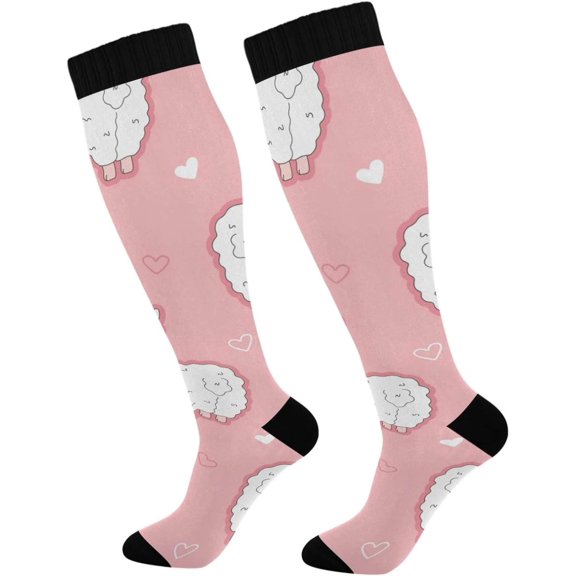 GZHJMY Alpaca Compression Socks, Women Men Long Stocking (20-30mmHg), Travel Knee High Stockings for Athletic Sports,Running,Cycling,Nursing