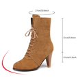 thumbnail image 5 of B91xZ Bottes à Plateforme pour Femmes Bottes Chelsea Mode Confort Talon Bas Bottines, Marron 8, 5 of 5