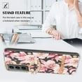 thumbnail image 3 of For Samsung Galaxy S21 Plus Floral Case with Ring Holder Kickstand - Slim and Lightweight, Military-Grade Shockproof Protection, Women & Girls' Style Case Designed for Galaxy S21 Plus, Pink Flower, 3 of 5