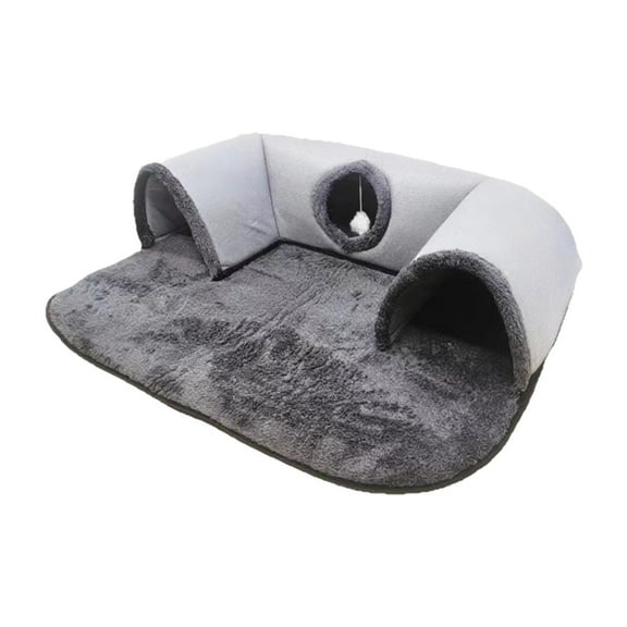 YWMJZEU 2 in 1 Cat Tunnel Bed Removable Washable Mat Cat Activity Center Interactive for S