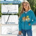 thumbnail image 6 of Chaqlin Frog Guitar Capybara Orange Girls Long Sleeve Hooded Pullover Lightweight with Pockets Trendy Comfy Top for Teens Fall Size 10-12, 6 of 7