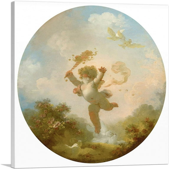 ARTCANVAS Love At Folly Canvas Art Print by Jean-Honore Fragonard - Size: 36" x 36" (1.50" Deep)