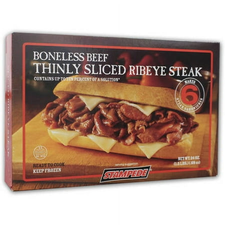 Stampede Boneless Beef Thinly Sliced Ribeye Steak, 24 oz
