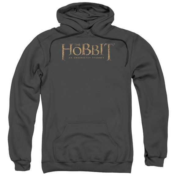 The Hobbit Distressed Logo Adult Pullover Hoodie Sweatshirt Charcoal