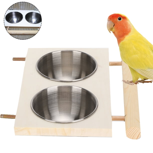 Comedero Para Loros, Soporte Para Comedero Para Loros, Accesorios Para Jaulas De Suministros Para Mascotas Para Pájaros, Alimentador De Agua Para Alimentos Para Alimentación De ANGGREK Cuenco doble