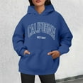 thumbnail image 2 of Bibifish Hoodies For Women California City Letter Print Hoodies Long Sleeve Drawstring Hoodies Oversized Fleece Pockets Tops, 2 of 4