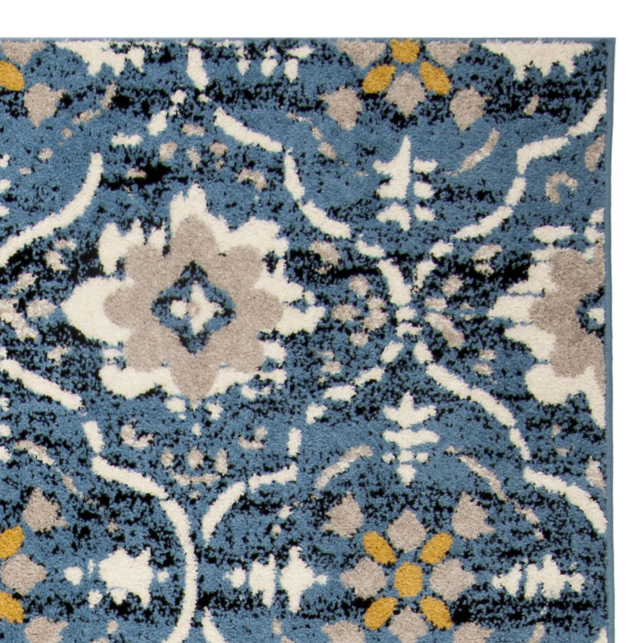 SAFAVIEH Amsterdam Karenza Geometric Area Rug, Blue/Creme, 6'7" x 9'2"