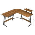 thumbnail image 5 of CubiCubi L-Shaped Corner Computer Desk with Large Monitor Stand, Espresso Finish, 50.8", 5 of 8