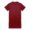thumbnail image 4 of Alvivi Men Satin Nightgown V Neck Short Sleeve Sleepwear Solid Nightwear Burgundy 4XL, 4 of 7