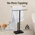thumbnail image 2 of Standing Towel Rack Towel Rack Stand with Marble Base for Bathroom Floor SUS Stainless Steel Brushed Finish BTH, 2 of 9