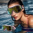 thumbnail image 1 of Feltree Adult Waterproof Large Frame Swimming Goggles with PC Lenses Against-Fogs Coating Silicone Fits for Comfortion and Training, 1 of 8