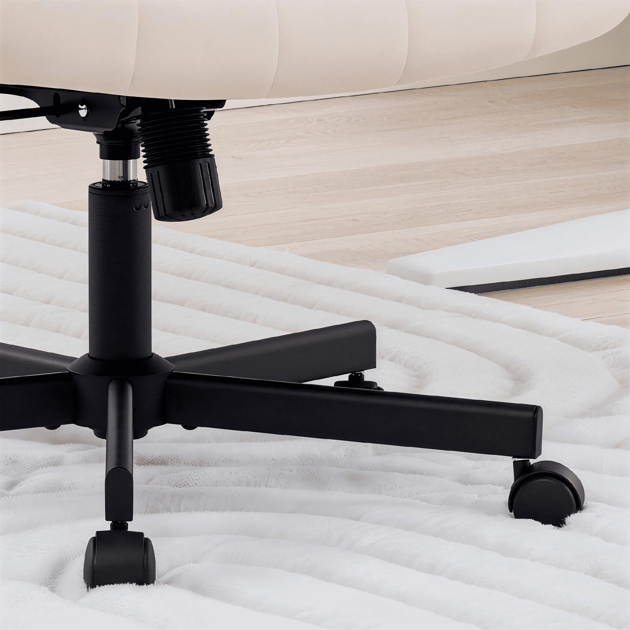 TMV Criss Cross Chair: Modern Armless Office Chair, Desk Chair, Vanity Chair, Computer Chair for Home and Office,Beige