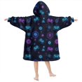 thumbnail image 2 of Game Controller Black Pattern Lamb Fleece Blanket Hoodies for Teens ,Teens Oversize Sherpa Wearable Hooded Blanket Sweatshirt with Super Pockets, 2 of 6