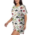 thumbnail image 2 of Kdxio Dinosaur Print Pajamas Sets for Women Short-Sleeved Pjs with Lounge Shorts Two Piece Sleepwear S-4XL, 2 of 9