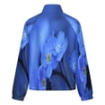thumbnail image 6 of Jackets for Women Winter Coat Jackets Flannel Stand Collar Jacket(Blue Flowers,Size:S-4XL), 6 of 7