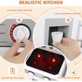 thumbnail image 3 of MAMIZO Play Kitchen for Kids, Wooden Chef Pretend Toy Kitchen w/Washing Machine, Water Dispenser, Stove, Real Sound & Light, Telephone, Range Hood, Oven, Sink for Toddler Preschooler Age 3+ (Gray), 3 of 8