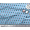 thumbnail image 3 of Soimoi Blue Cotton Voile Fabric Stripe,Leaves & Egg Folk Art Print Fabric by the Yard 42 Inch Wide, 3 of 3