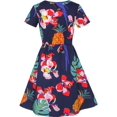 thumbnail image 2 of Girls Dress Pineapple Leaf Flower Parrot Print Tropical Sundress 6, 2 of 7