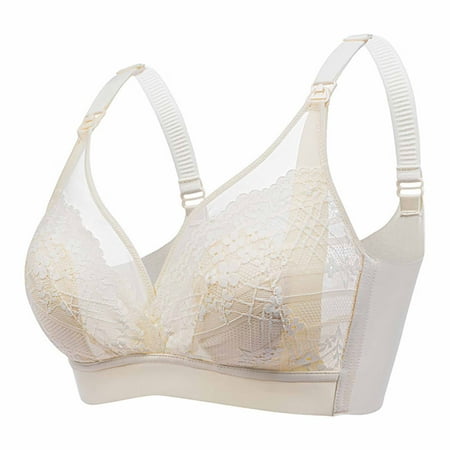 

Maternity Breastfeeding Bras Ultra-thin Lace No Underwire Nursing Bras Solid Front Buckle Underwear