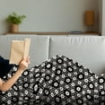 thumbnail image 3 of Geometric Soft Flannel Fleece Blanket, Symmetric Pattern Big and Small Hexagon Forms Modern Style Abstract Design, Cozy Plush for Indoor and Outdoor Use, 50" x 70", Black and Beige, by Ambesonne, 3 of 5