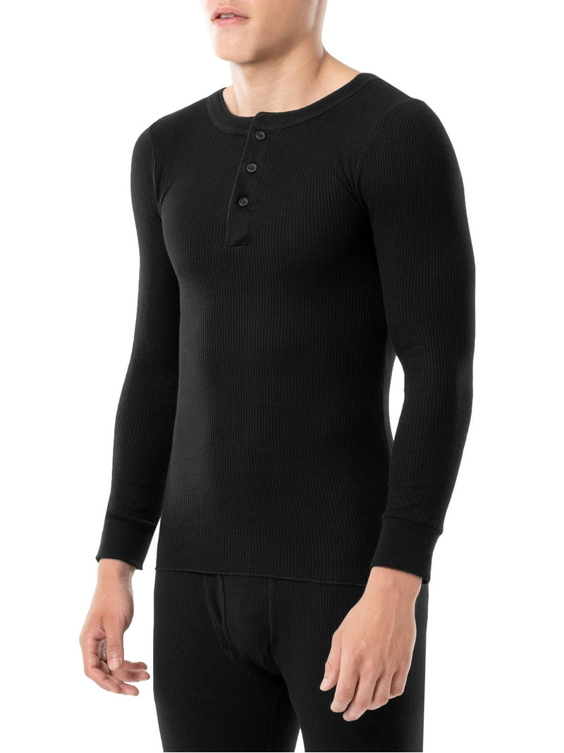 Fruit of the Loom Men's 2 Pack Waffle Performance Thermal Henley