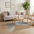 thumbnail image 3 of ODIKA 4'x6' Blue Beige Minimal Retro Abstract Design Washable Area Rug Flowing Shapes with Subtle Earthy Tones Pet Friendly, Non-Shedding for Bedroom, Reading Nook, 3 of 7