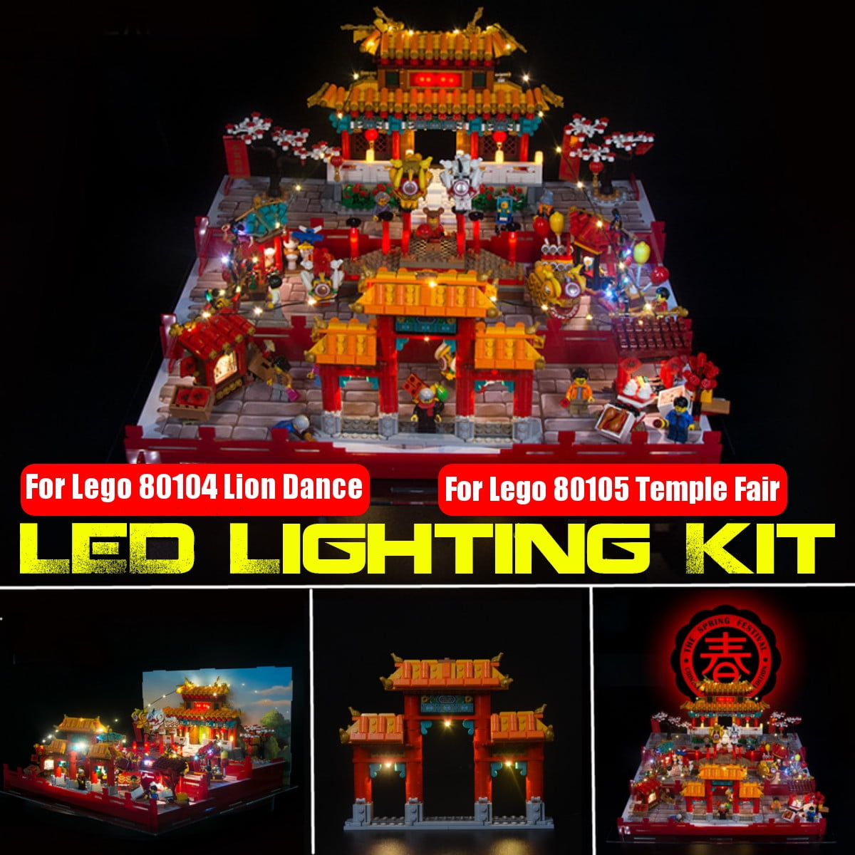Light Kit For LEGO 80105 Chinese New Year Temple Fair 80105 Lighting Building Walmart