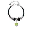 thumbnail image 2 of Delight Jewelry 12mm Faceted Lime Glass Spinner Godmother Celtic Knot Leather Bead Bracelet, 7"+2" Extender, 2 of 4