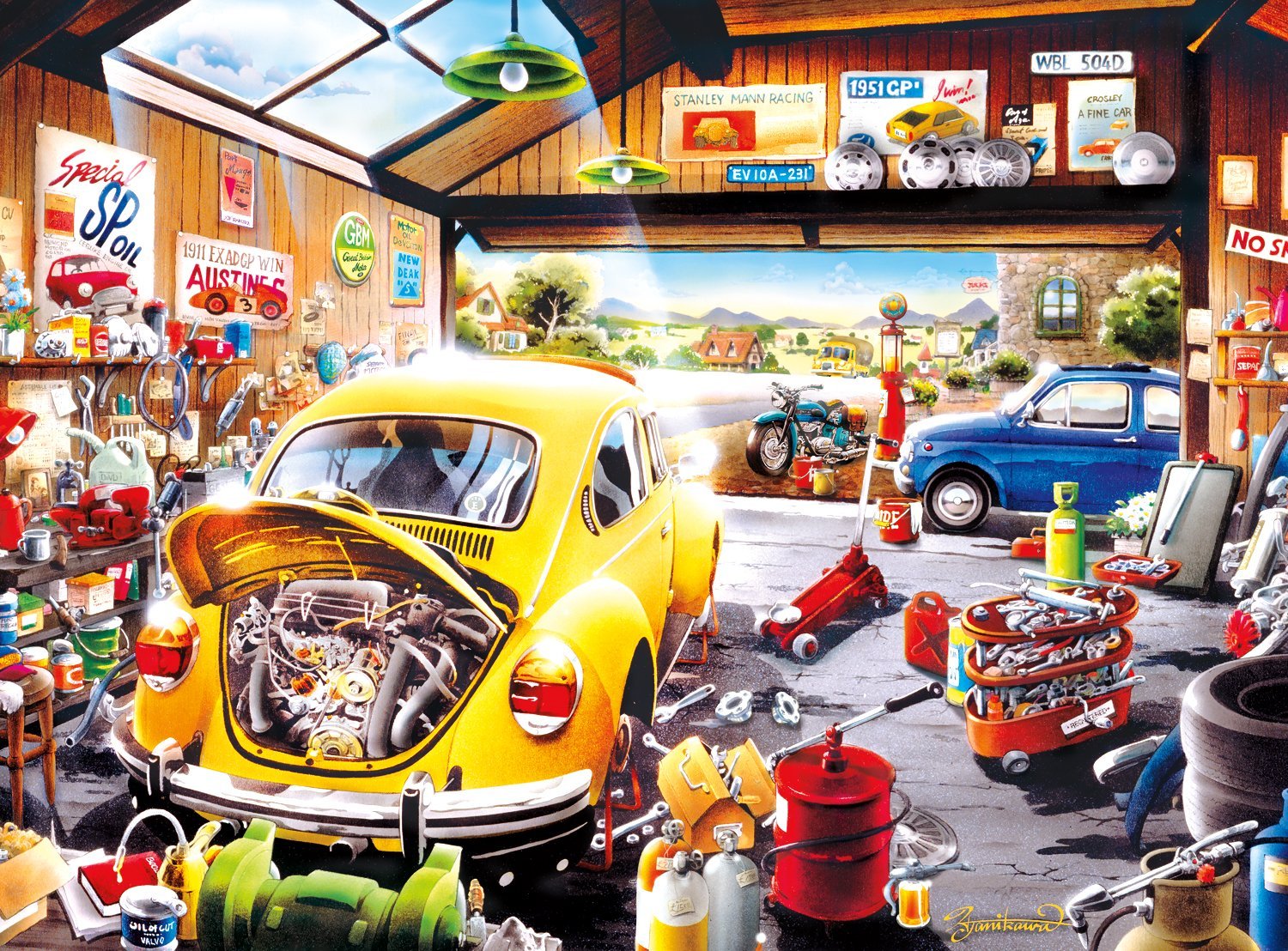  Hiro Tanikawa Cartoon World Sam's Garage 1000 Piece Jigsaw