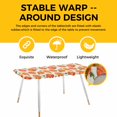 thumbnail image 4 of Thanksgiving Fall Table Cloths for 8 Foot Rectangle Tables, Farmhouse Autumn Orange Pumpkin Patio Waterproof Elastic Fitted Tablecloths, Washable Rectangular Table Cover for Camping, 4 of 8