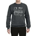 thumbnail image 2 of Wild Bobby, I'm Only Talking to Jesus Today Inspirational/Christian Unisex Crewneck Graphic Sweatshirt, Charcoal, 3X-Large, 2 of 6