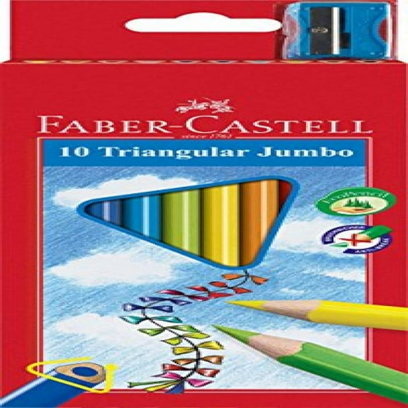 Faber Castell-jumbo Triangular Colored Pencils - 10