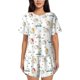 thumbnail image 1 of Balery Cartoon House Conjunto de Pijama para Mujer con Estampado, Dos Piezas de Manga Corta y Shorts, Ropa de Dormir Suave con Cuello Redondo y Bolsillos-Small, 1 of 6