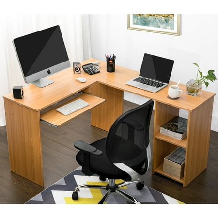Harper Designs L-Shaped Computer Desk with two bookshelves