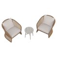 thumbnail image 3 of HOMETRENDS Lasso Steel 3-Piece Outdoor Chat Set with Cushions, Brown, 3 of 9