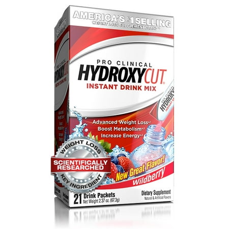 Hydroxycut Energy & Metabolism Booster Weight Loss Instant Drink Mix, Wildberry Drink Packets, 21 (Best Weight Loss Drinks)