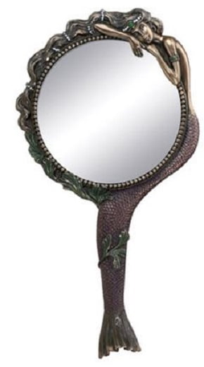 art nouveau collectible mermaid hand mirror nymph decoration