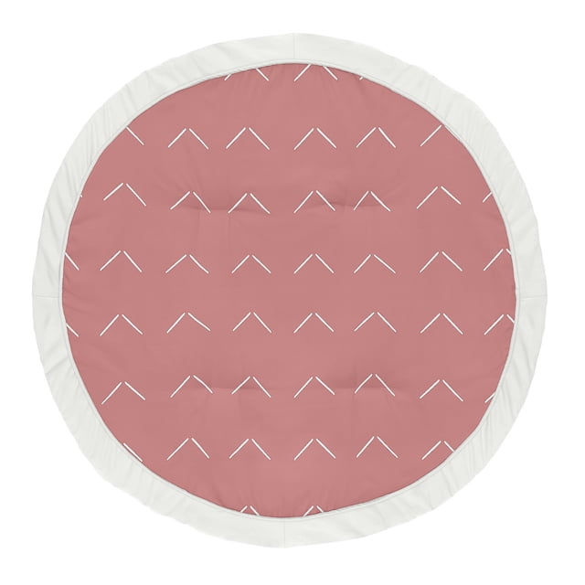 Sweet Jojo Designs Mauve Pink Boho Arrow Girl Baby Play Mat Tummy Time Activity Infant Playmat Playpen Tent Teepee Floor Dark Rose Modern Bohemian Farmhouse Shabby Chic Tribal Ivory Arrow Diamond Tuft