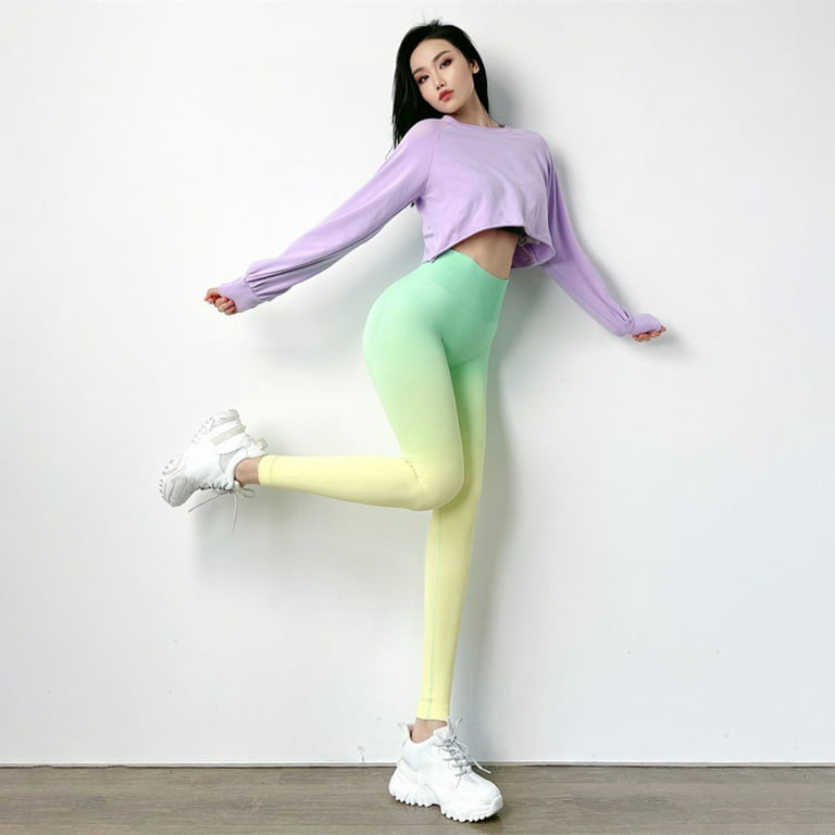 XWQ Sport Legging High Waist Super Stretchy Contrast Color Women