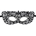 thumbnail image 2 of Black Masquerade Mask for Women 8 Inch Lace Masquerade Mask with Rhinestone Accents Venetian Masquerade Masks for Halloween Party Mardi Gras Accessory, 1 Pack, 2 of 4
