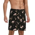 thumbnail image 2 of Kdxio Flowers Print Mens Sleep Shorts Bottoms Soft Comfy Pajama Wear Pants with Drawstring Pockets, 2 of 7