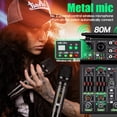 thumbnail image 4 of Mezclador de audio profesional, mezclador de sonido de 4 canales con micrófono inalámbrico dual, consola de placa de sonido MP3 Bluetooth 48 V Phantom Power interfaz USB mezcla de DJ para karaoke en c, 4 of 5